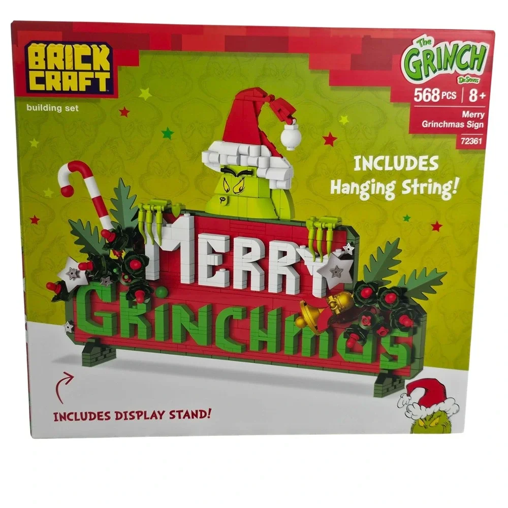 Brickcraft The Grinch Merry Grinchmas Sign Building Set 568 Pieces Christmas NEW